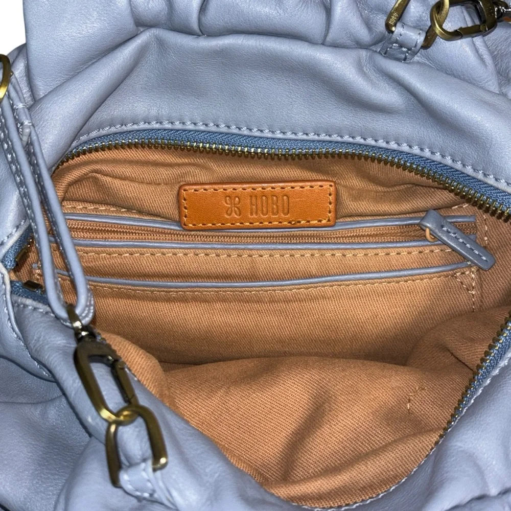 Hobo Darling Provence Blue Leather Convertible Crossbody Satchel Bag - Picture 11 of 15